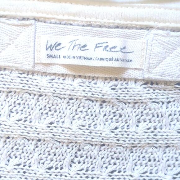 We The Free SM Fisherman crocheted Thien's Hacci Top Sweater Women's Cream - Picture 6 of 13